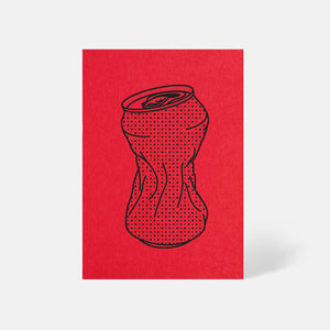 Crushed Can Card Bright Red