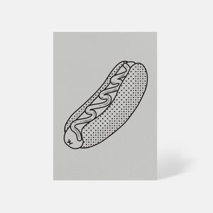 Hotdog Card in Pale Grey